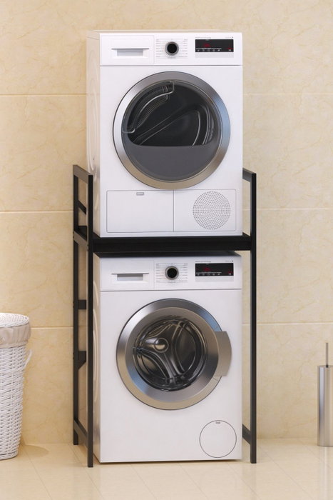 Hanah Home Armario para Lavadora C7 - Negro, 70x116x60 cm